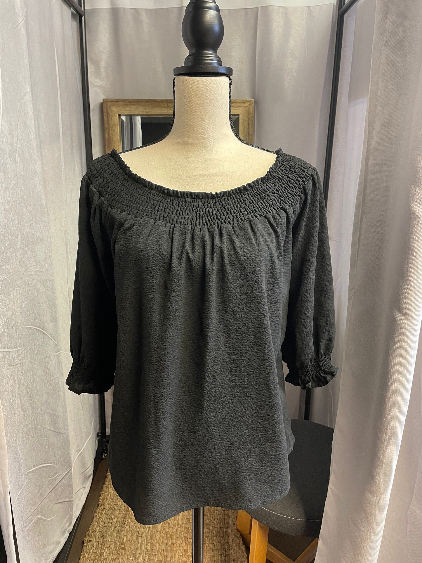 Papermoon Black Peasant Top (M)