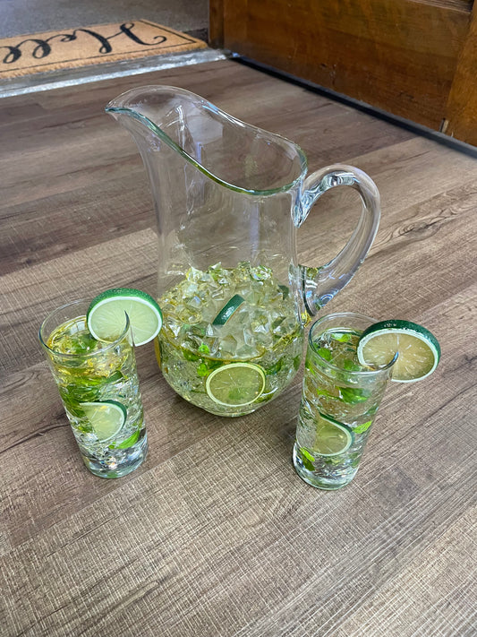 Faux Mojito Pitcher & Glasses