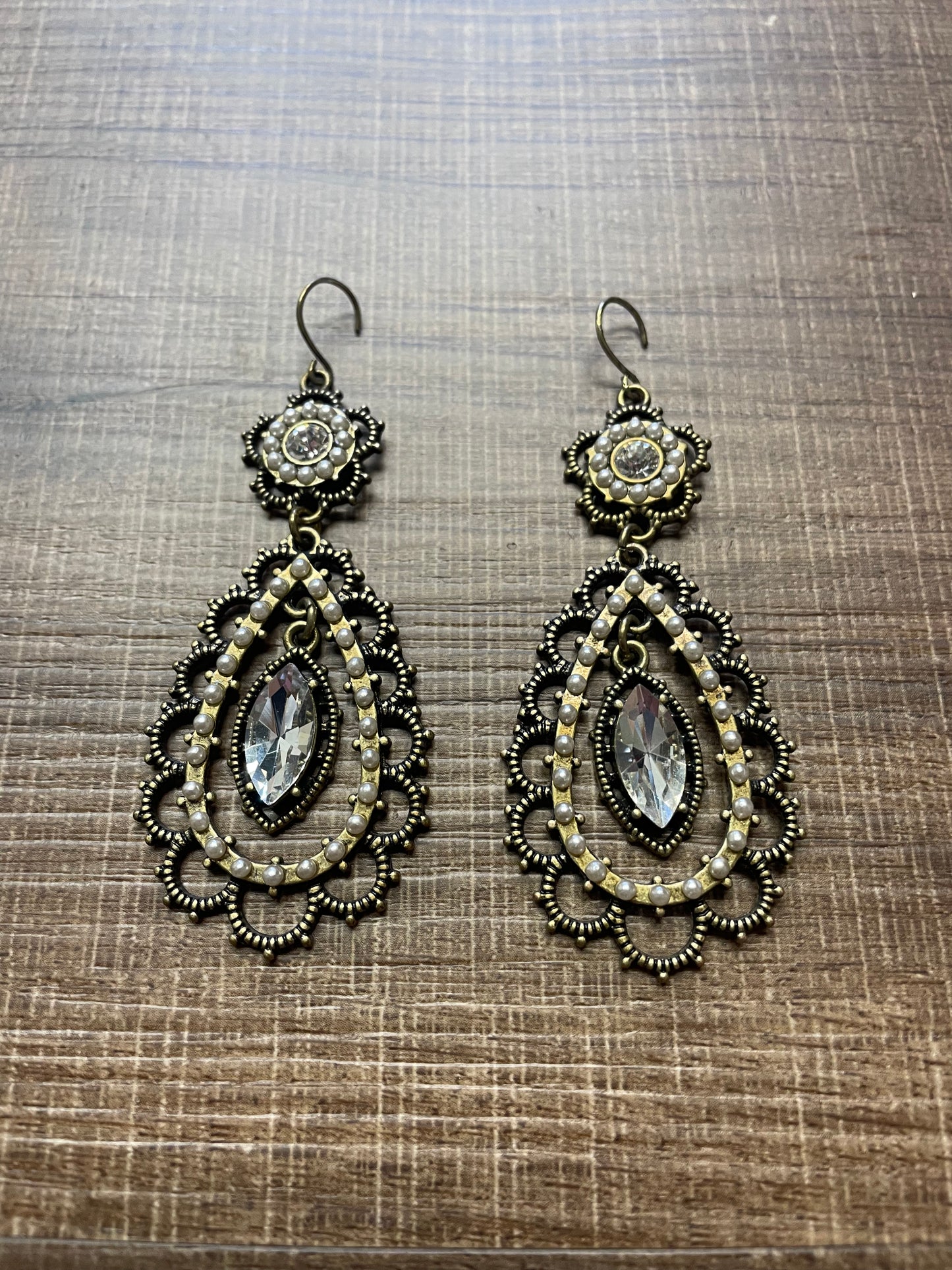 Vintage Inspired Metal Dangle Earrings