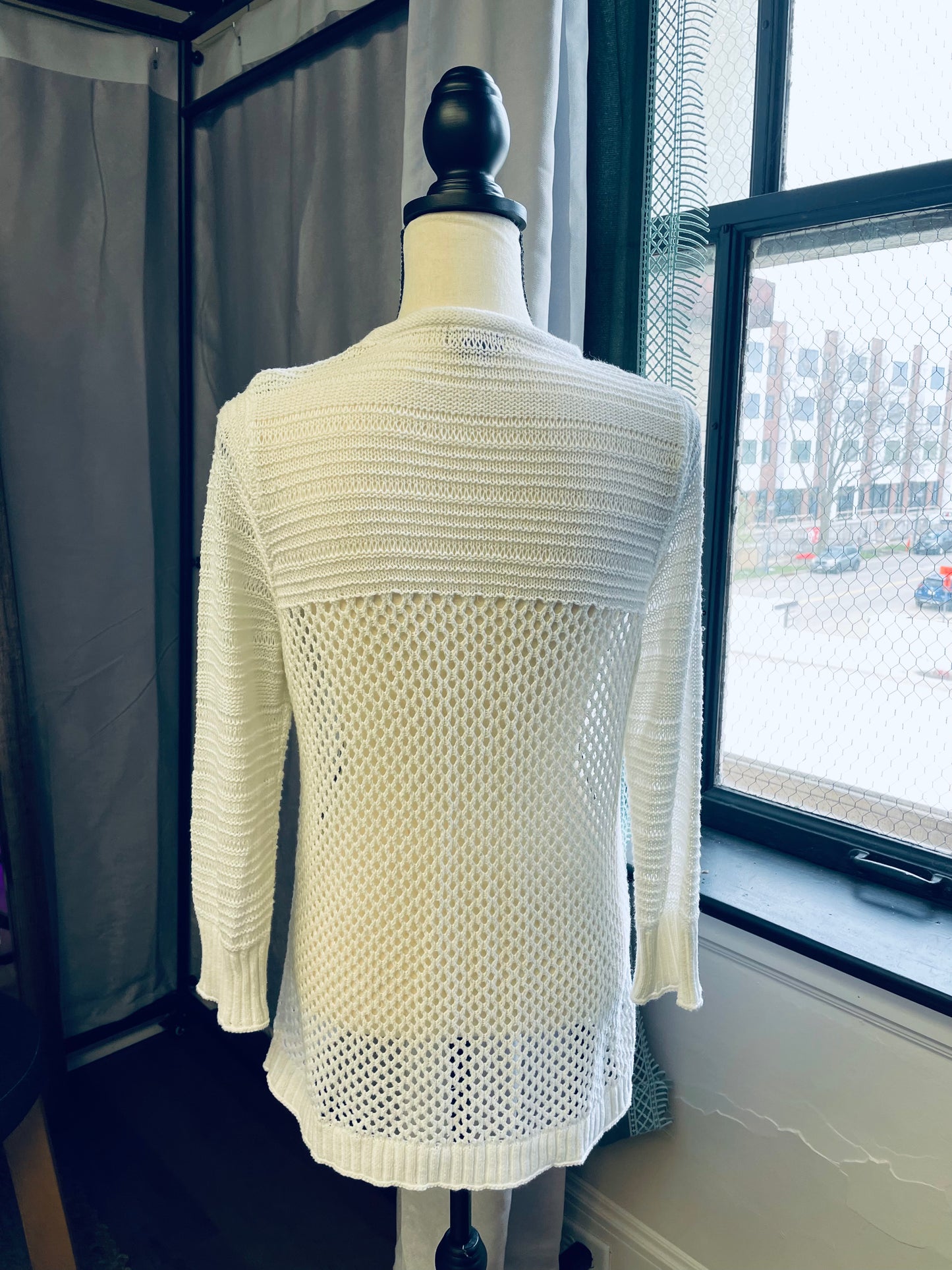 Eddie Bauer White Knit Coverup (M)