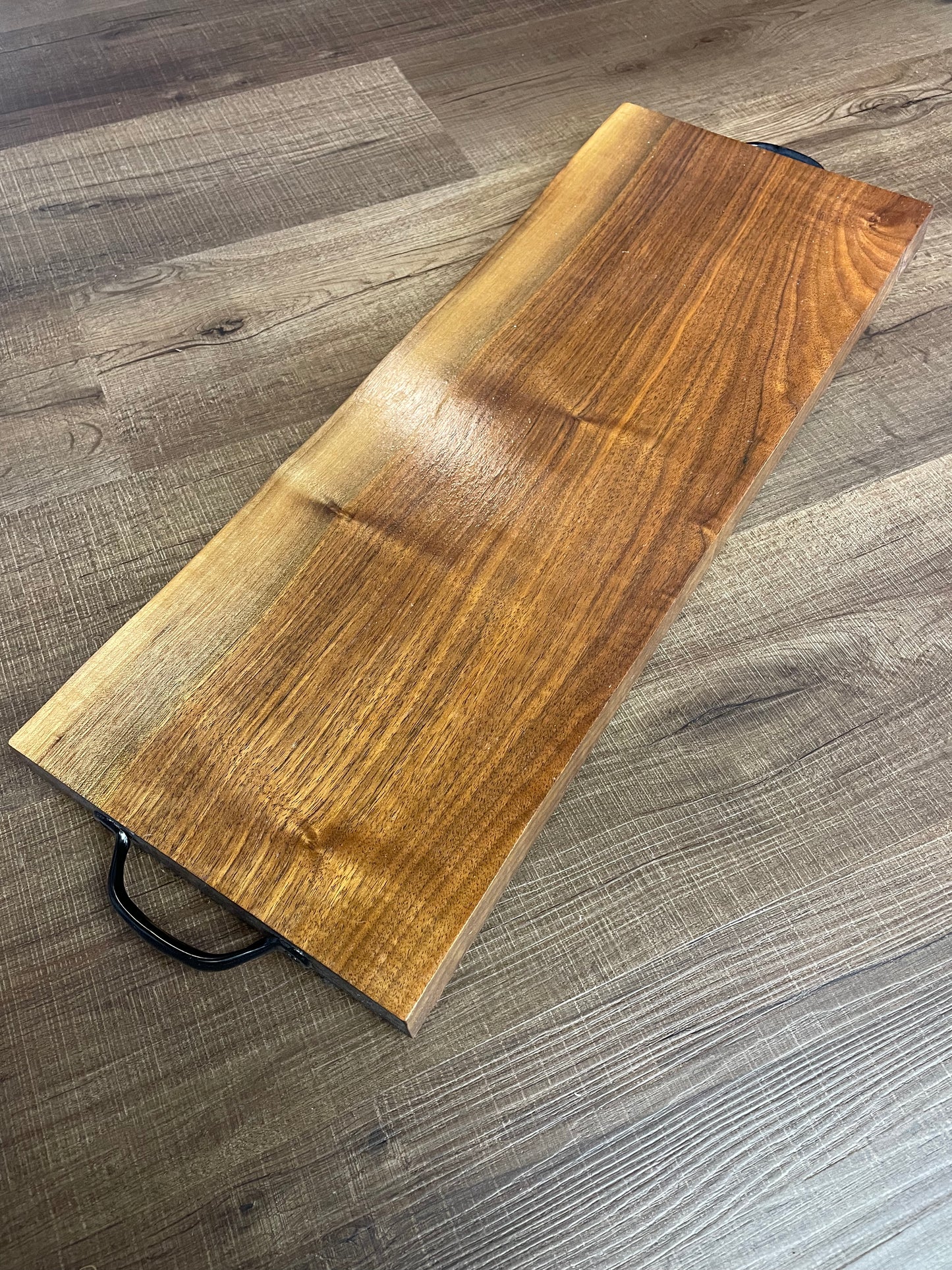 Live Edge Wood Serving Platter with Handles