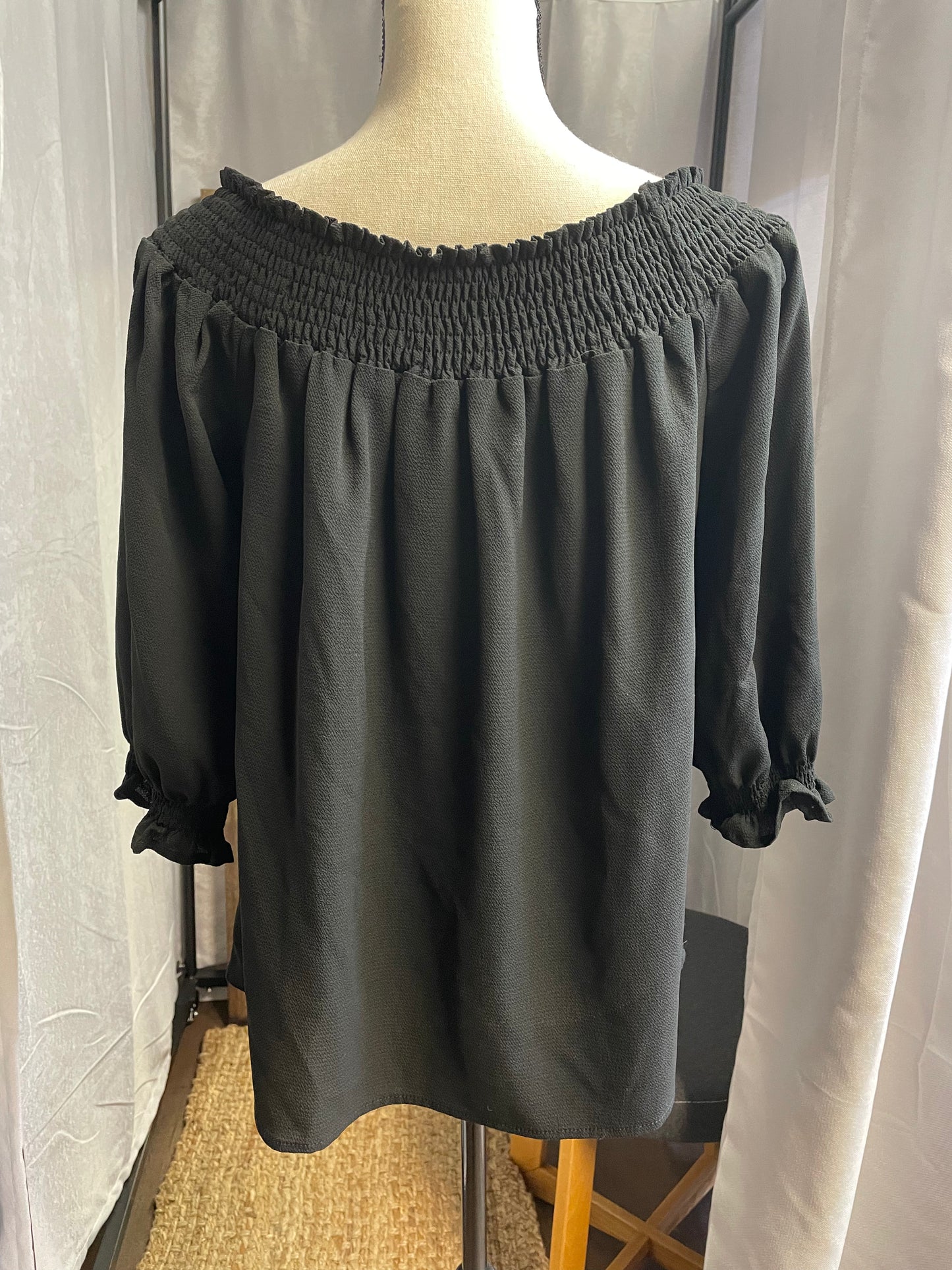 Papermoon Black Peasant Top (M)