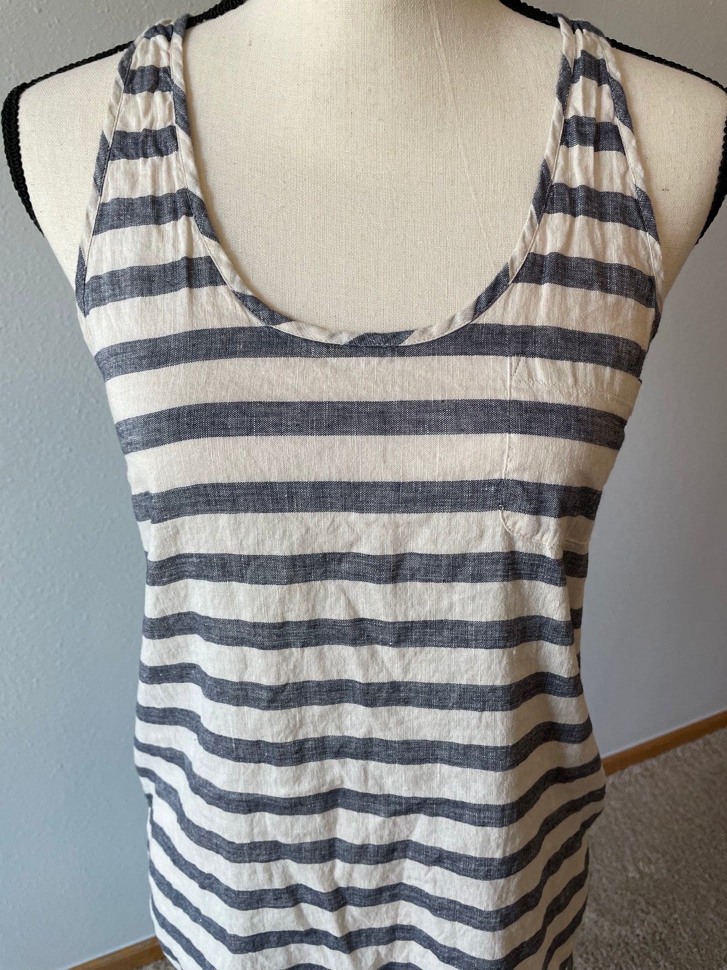 J. Crew Striped Linen Racerback Top (XS)