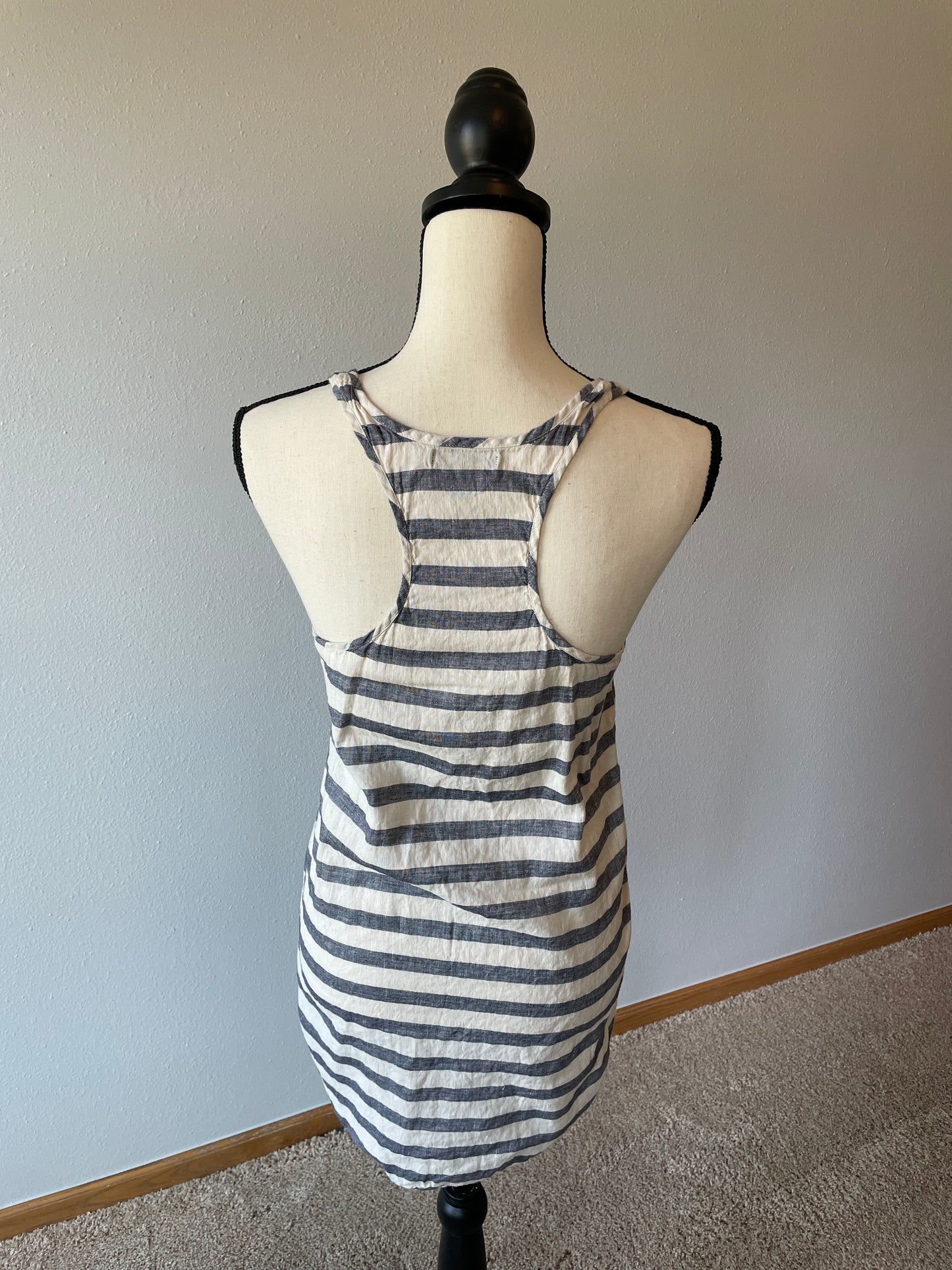 J. Crew Striped Linen Racerback Top (XS)