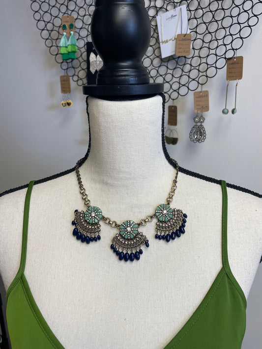 J. Crew Blue & Green Pendant Necklace