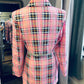 Main Strip Pink Plaid Skirt & Blazer (M)